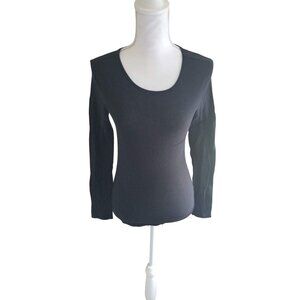 So... Black Womens Long Sleeve Scoop Neck Top Size M So
